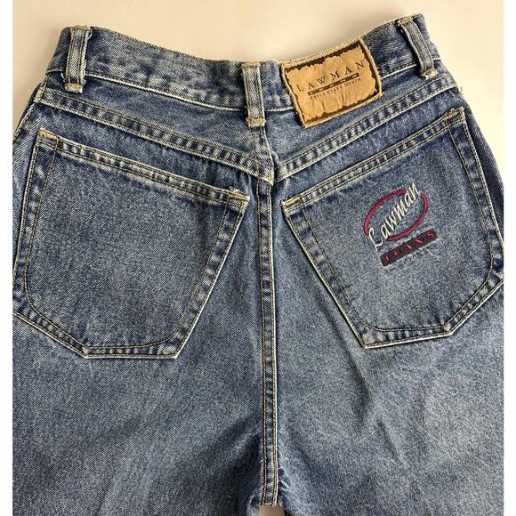 Vintage Lawman Jeans Size 7 27x32 Western Cowgirl Rodeo Button Fly Tapered Mom - Picture 3 of 15